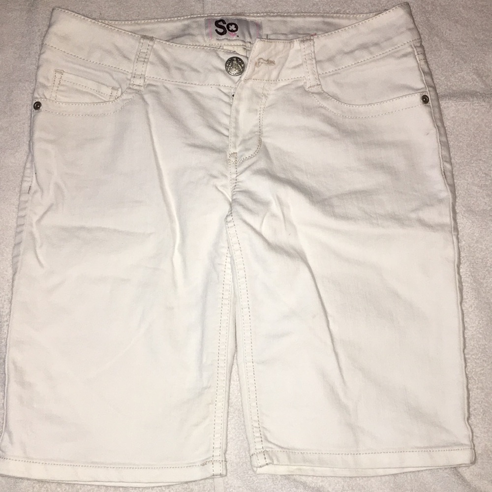 So white junior Bermuda shorts